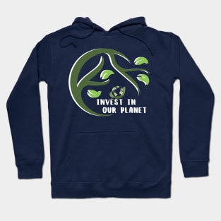 Invest In Our Planet Earth Day Planet On A Leaf Hoodie